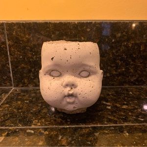 Concrete Baby Doll Head Planter
